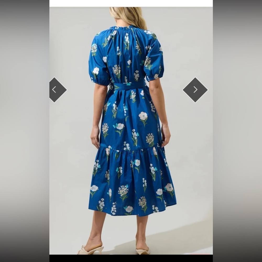 Sugarlips Madison Floral Wynette Tiered Midi Dress size 1X - Picture 2 of 12